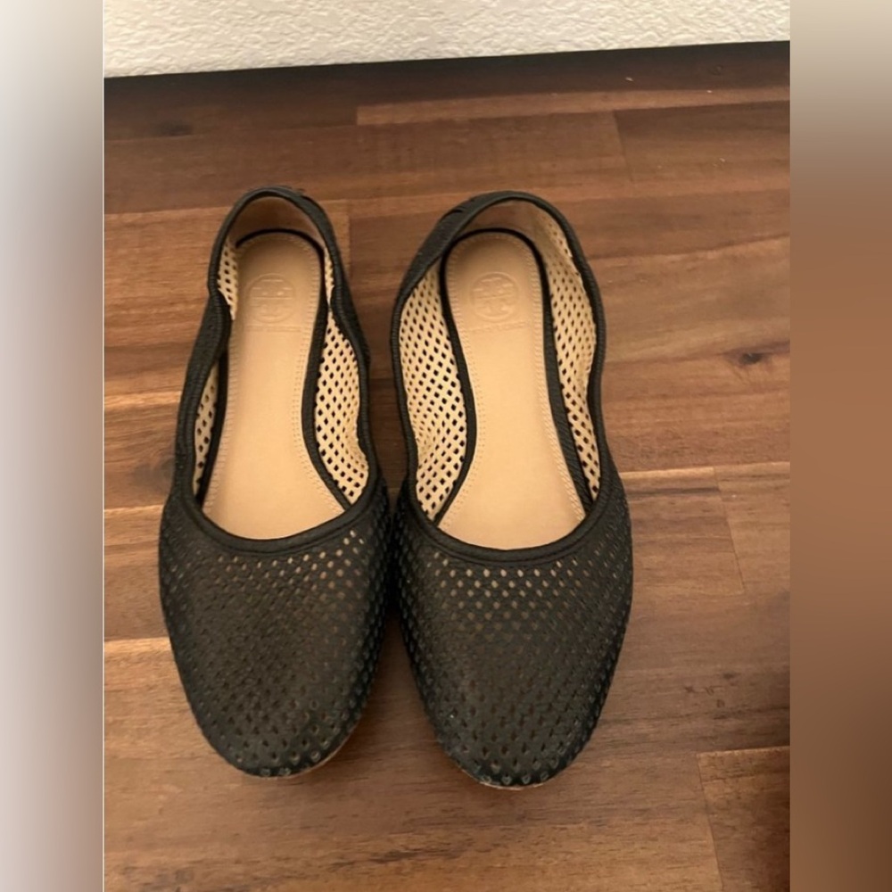 Tory Burch black slip on shoes